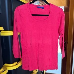 Lilla P 3/4 Sleeve Crew Women's Red Top Size XL